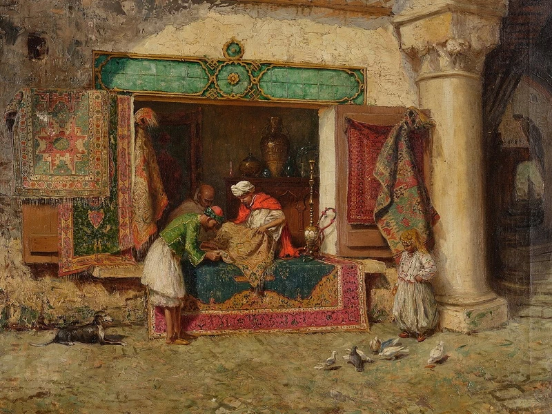 1860-Addison Thomas Millar - Il mercante di tappeti